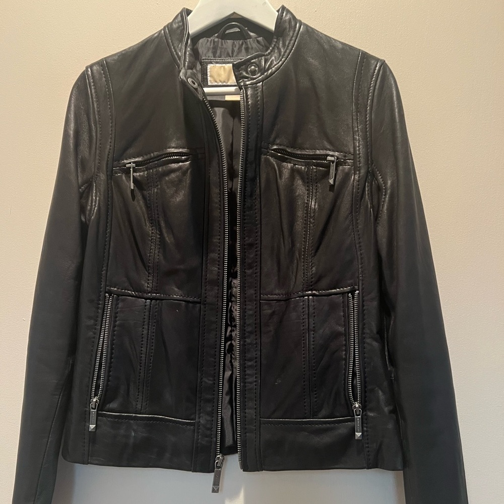 Women Black leather jacket